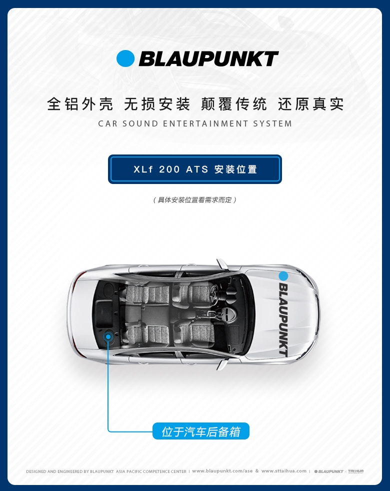 德國（藍寶BLAUPUNKT）特斯拉model3專(zhuān)用低音炮 XLf 200 ATS